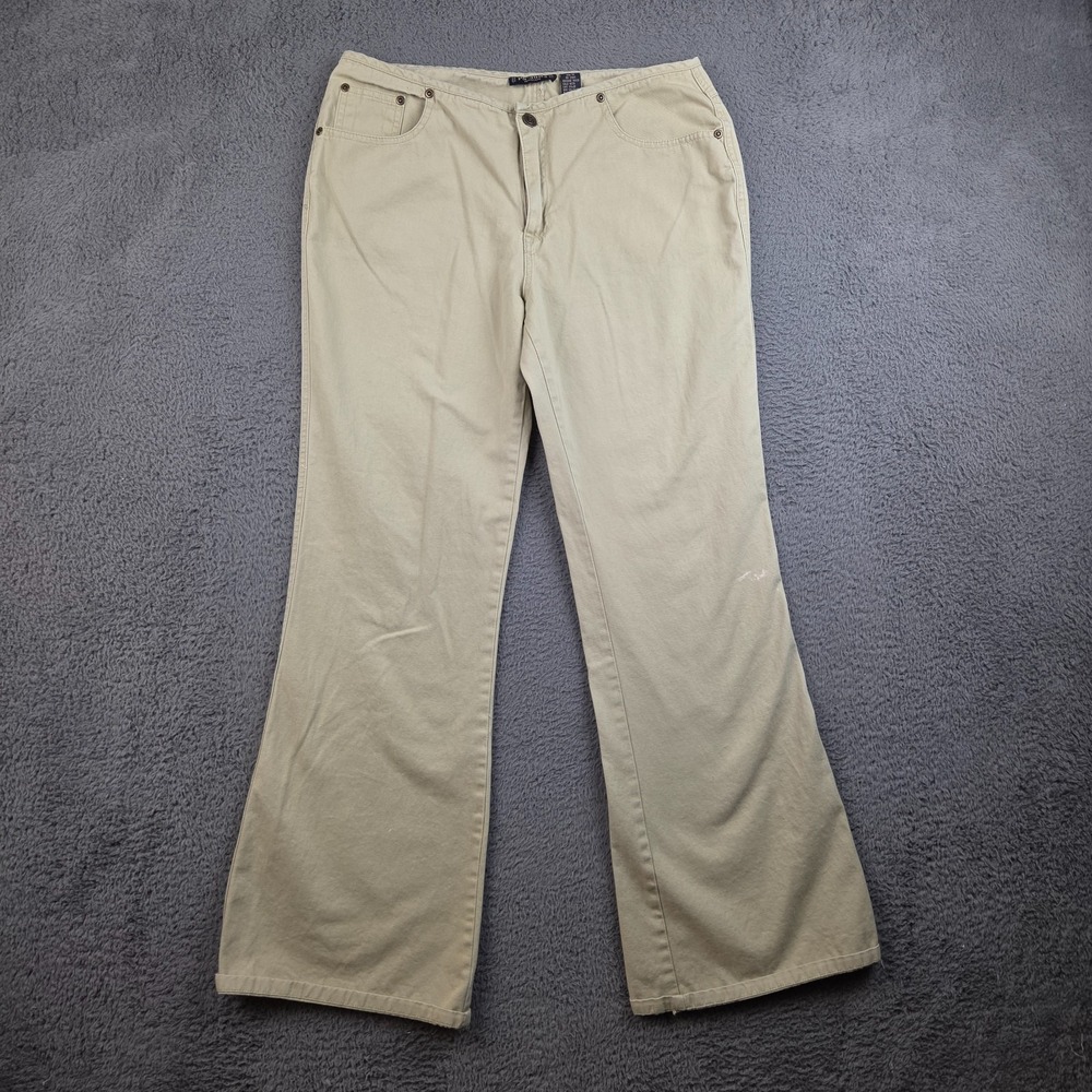 Vintage Y2K Periscope Pants Women's 11 Flare Leg Beige Cotton Bootcut PS-3983